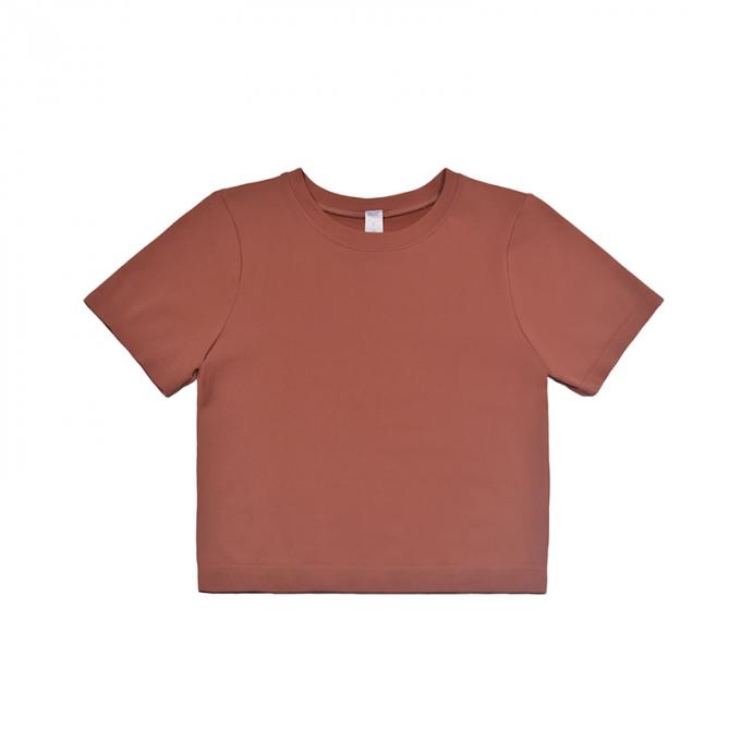 Las mujeres de la camiseta del jersey del bordado de la flor del cuello de O sueltan top del algodón del verano 2021 rosados causales de las camisetas de manga corta el nuevo