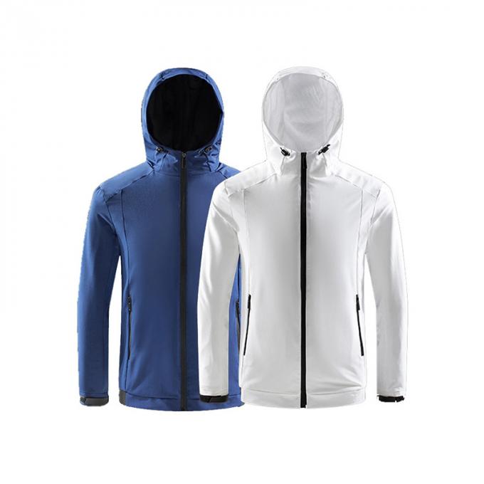 Las mujeres de secado rápido de los hombres de la ropa de la nueva cazadora impermeabilizan la capa que camina ligera encapuchada a prueba de viento de la chaqueta de deportes al aire libre