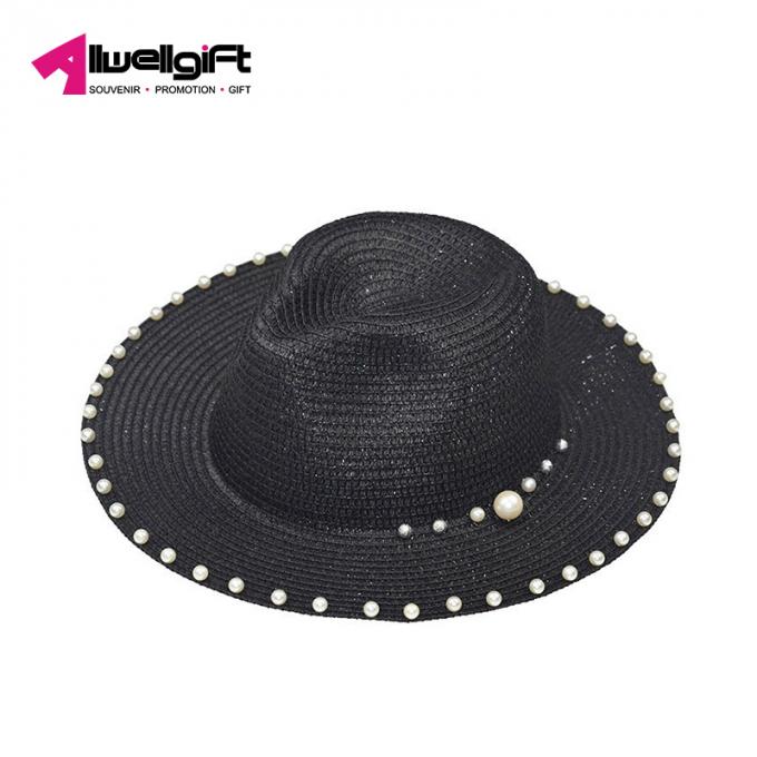La perla de la tendencia del verano goteó el sombrero al aire libre de la playa de la protección solar de las señoras de los complementos del casquillo