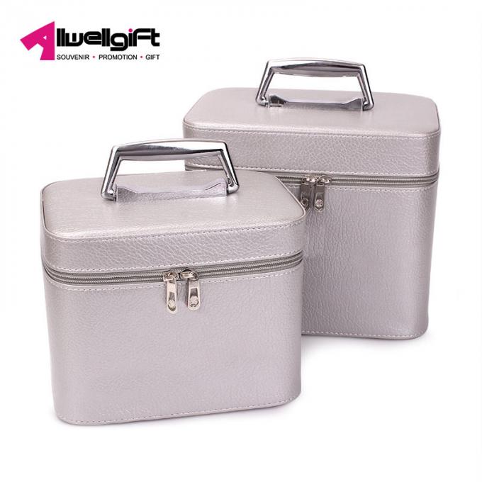 Cajas del filtro de gran capacidad del maquillaje de la bolsa cosmética portátil negra de gama alta de la señora