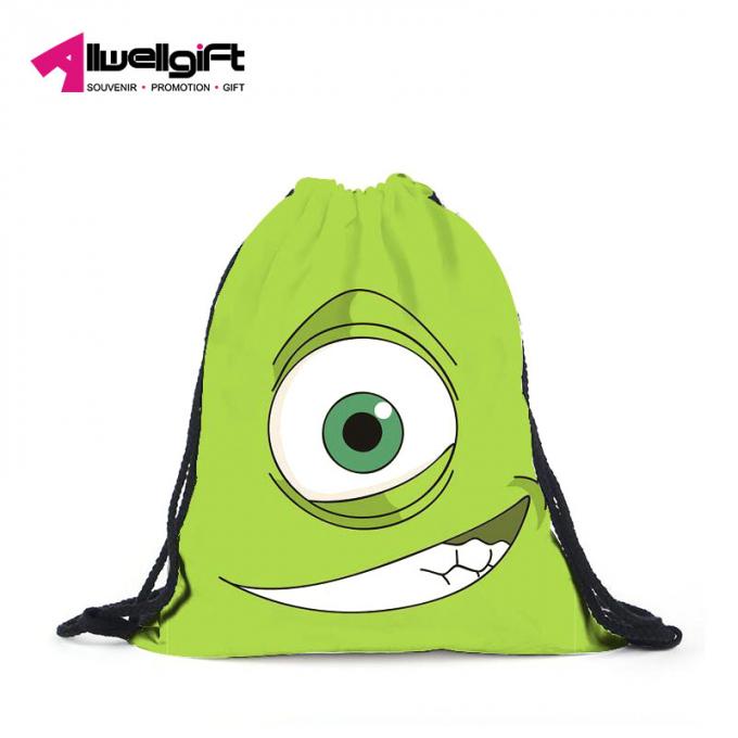 Bolso de cierre de tira lindo del ojo de Eco del modelo del hombro de la playa del poliéster sonriente grande impermeable amistoso de la mochila para los niños