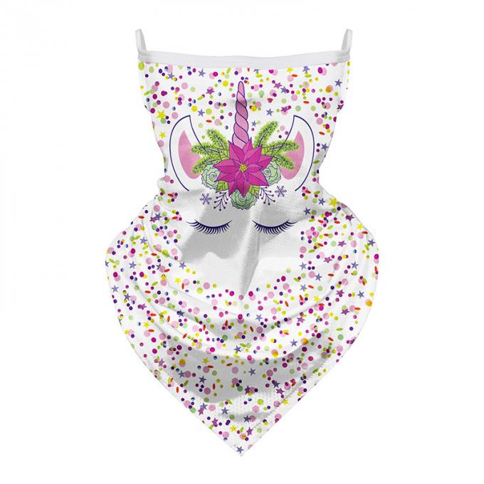 Bandanas respirables de la bufanda del unicornio de la historieta de los niños con la protección de Sun de los niños de los lazos del oído