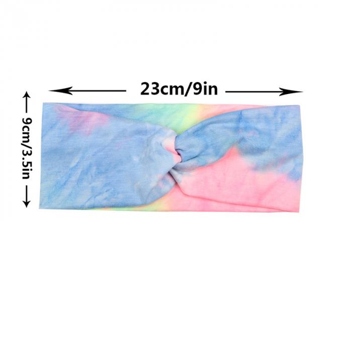 Banda cruzada elástico de encargo al por mayor del pelo cruzado del abrigo de la cabeza de Logo Tie Dye Headband Woman para el maquillaje del entrenamiento de los deportes