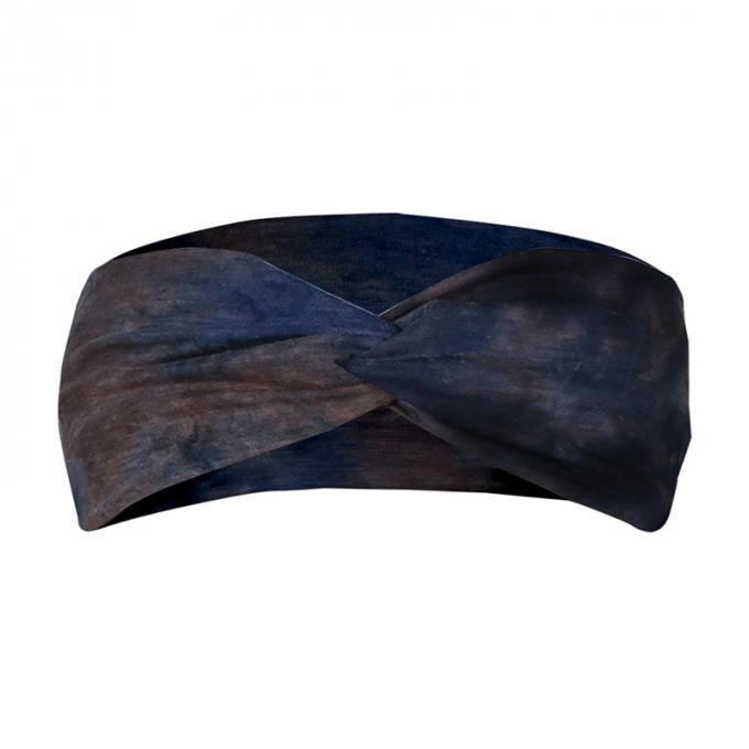Banda cruzada elástico de encargo al por mayor del pelo cruzado del abrigo de la cabeza de Logo Tie Dye Headband Woman para el maquillaje del entrenamiento de los deportes