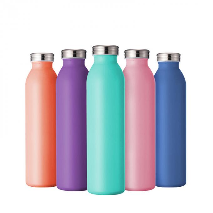 Botella de agua de acero inoxidable de la boca BPA del escape de la prueba del vacío de la pared del metal doble libre potable ancho del termo que bebe con las tapas