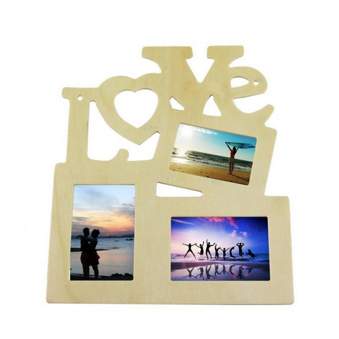 Marco en blanco de madera de la foto del AMOR del hogar 3D del recuerdo de las ventas al por mayor de la decoración del marco de encargo turístico creativo de encargo de la foto