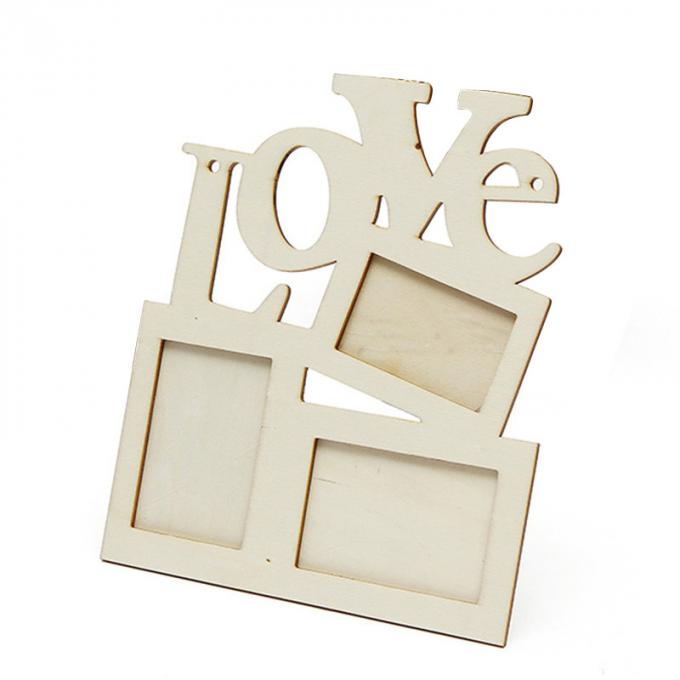 Marco en blanco de madera de la foto del AMOR del hogar 3D del recuerdo de las ventas al por mayor de la decoración del marco de encargo turístico creativo de encargo de la foto