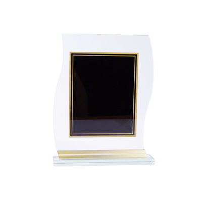Custom logo gold foil design acrylic photo frame plate trophy